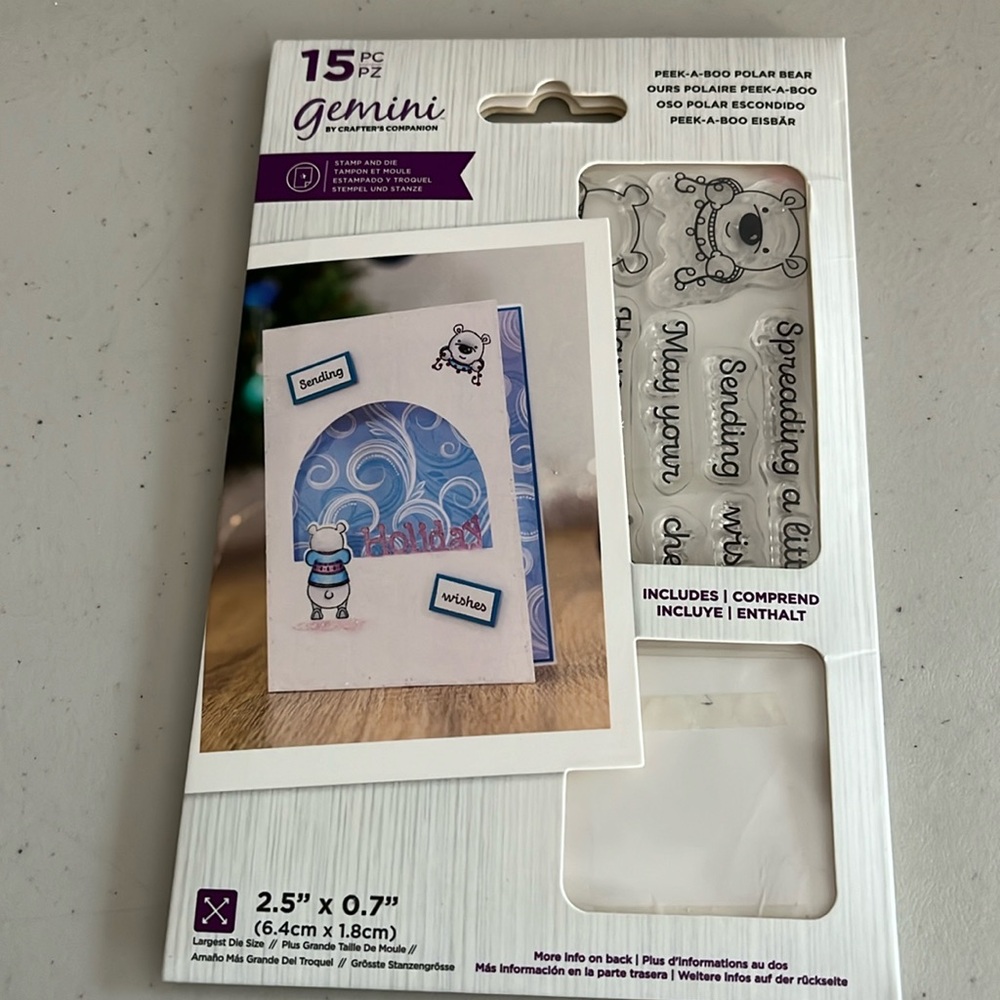 Gemini by crafters companion peak a boo polar bear  stamp and die
